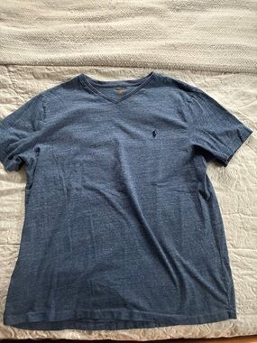 Polo by Ralph Lauren Heather Blue V-Neck Short Sleeve Tee
